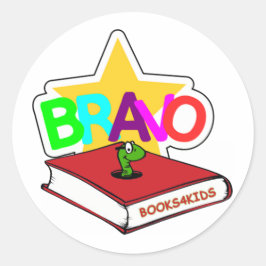 Bravo Star voor boekenwormen Ronde Sticker