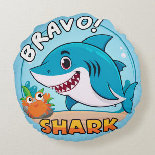 Bravo Sticker, Shark Stickers Rond Kussen