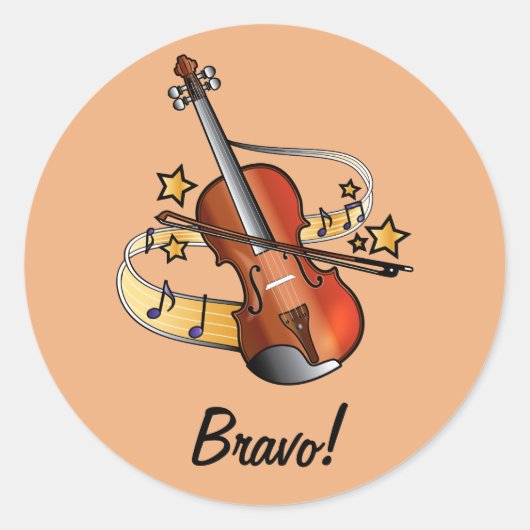 Bravo Sticker voor Boy Violin Student (Voorkant)