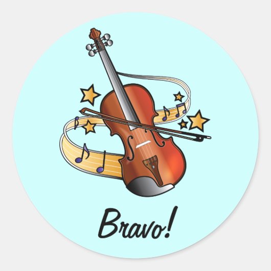 Bravo Sticker voor Boy Violin Student (Voorkant)