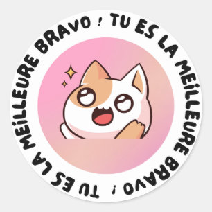 Bravo Tu Es La Meilleure Kawaii Kat Sticker