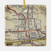 Brawley CA Retro Map Keramisch Ornament (Voorkant)