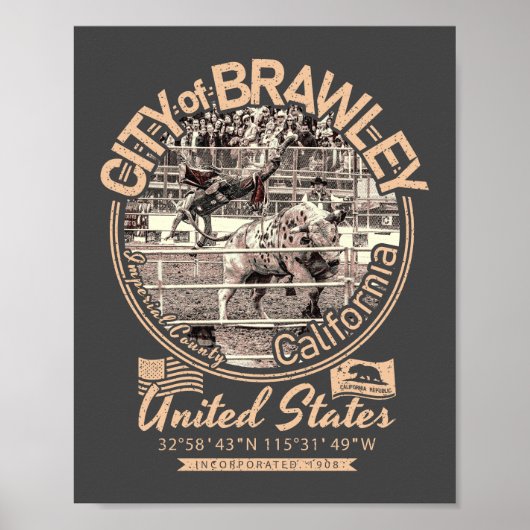 BRAWLEY CITY CALIFORNIA - CATTLE CALL RODEO POSTER (Voorkant)