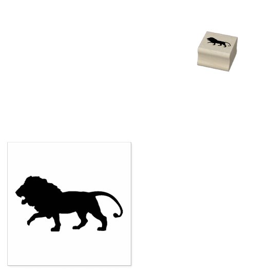 Brawny Lion 1 Inch Rubber Stamp Rubberstempel (Gestempeld)