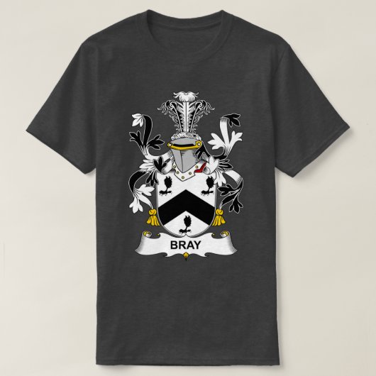 Bray Coat of Arms Family Crest T-shirt (Design voorkant)