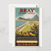 Bray voor betere Feestdagen,  Iers reizen Briefkaart (Voorkant / Achterkant)