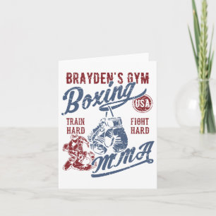 Brayden's Gym Boxing MMA Retro Design voor de naam Kaart