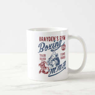 Brayden's Gym Boxing MMA Retro Design voor de naam Koffiemok