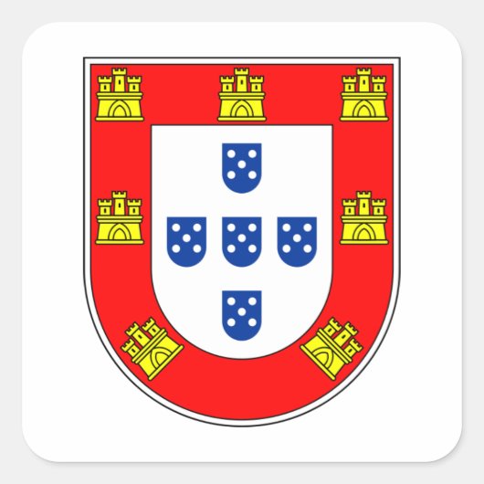 Brazão Portugal Vierkante Sticker (Voorkant)