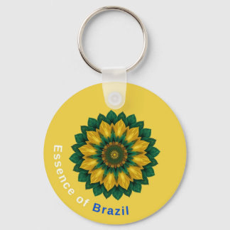 Brazil Banana Leaf Mandala - Essence of Brazil Key Sleutelhanger