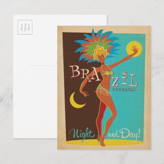 Brazil Carnaval | Night & Day Briefkaart (Voorkant / Achterkant)