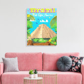 Brazil Cartoon reisposter print. Canvas Afdruk (Insitu (Woonkamer))