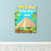 Brazil Cartoon reisposter print. Canvas Afdruk (Insitu (Houten vloer))
