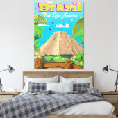 Brazil Cartoon reisposter print. Canvas Afdruk (Insitu (Slaapkamer))