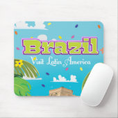 Brazil Cartoon reisposter print. Muismat (Met muis)