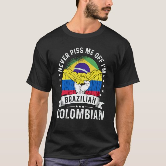 Brazil Flag Colombia Grown  Humor Citizen Pride T-shirt (Voorkant)