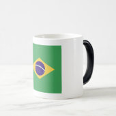 Brazil Flag Emblem Magische Mok (Voorkant rechts)