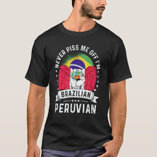 Brazil Flag Peru Grown  Humor Citizen Pride T-shirt (Voorkant)