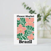 Brazil Flower Market Peach Orchid Tropical Briefkaart (Staand voorkant)