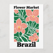 Brazil Flower Market Peach Orchid Tropical Briefkaart (Voorkant)