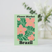 Brazil Flower Market Peach Orchid Tropical Briefkaart (Staand voorkant)