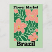 Brazil Flower Market Peach Orchid Tropical Briefkaart (Voorkant)