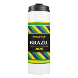 Brazil Football Fan Flag Colors Stripe Pattern Thermosbeker