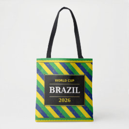 Brazil Football Fan Flag Colors Stripe Pattern Tote Bag