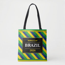 Brazil Football Fan Flag Colors Stripe Pattern Tote Bag