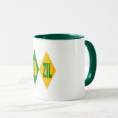 BRAZIL-groene witte mug Mok (Voorkant rechts)