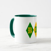 BRAZIL-groene witte mug Mok (Voorkant links)