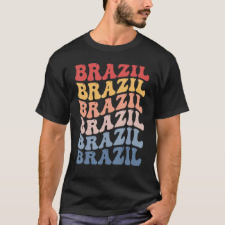 Brazil Groovy Retro Brazilian T-shirt