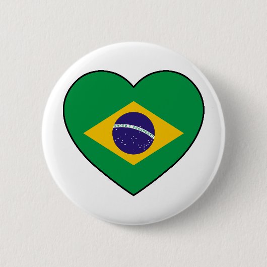 Brazil Heart Soccer Ronde Button 5,7 Cm (Voorkant)