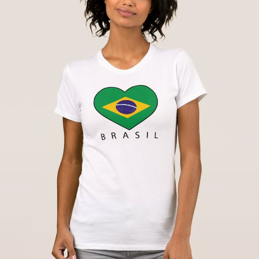 Brazil Heart Soccer T-shirt (Voorkant)