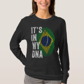 Brazil It's In My DNA Brazilian Fingerprint Brazil T-shirt (Voorkant)