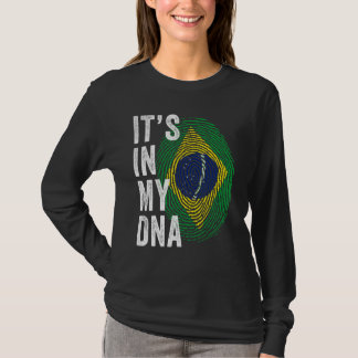 Brazil It's In My DNA Brazilian Fingerprint Brazil T-shirt