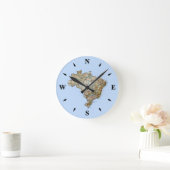 Brazil Map Clock Ronde Klok (Huis)