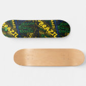 Brazil Nationaal Eergevoel Wordcloud Persoonlijk Skateboard (Horizontaal)