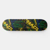 Brazil Nationaal Eergevoel Wordcloud Persoonlijk Skateboard (Horizontaal)