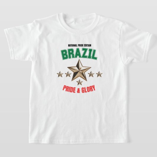 Brazil Nationaal Trots Editie Kinderen Basic T-Shi T-shirt (Laagn)