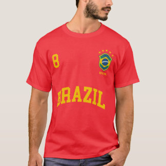 Brazil Number 8 Brazilian Socceream Sports Pullove T-shirt