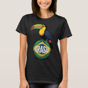 Brazil Pride Vlag Brasil Toekan Voetbal Bal Voetba T-shirt