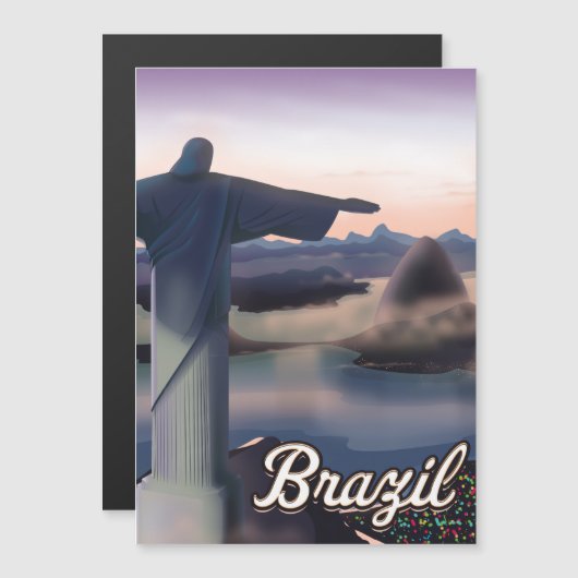 Brazil reisposter kunstprint. (Voorkant / Achterkant)