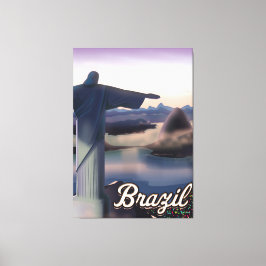 Brazil reisposter kunstprint. canvas afdruk