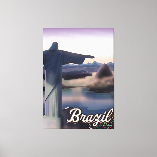 Brazil reisposter kunstprint. canvas afdruk (Voorkant)