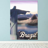 Brazil reisposter kunstprint. canvas afdruk (Insitu (Houten vloer))