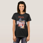 Brazil Rio Strandparasol Retro Reis T-shirt (Voorkant volledig)