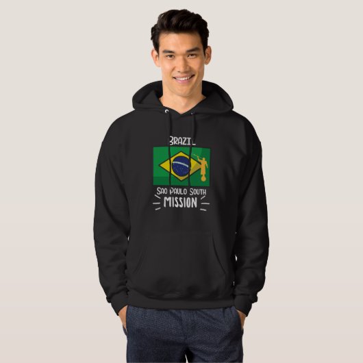 Brazil Sao Paulo South Mormon LDS Mission Missiona Hoodie (Voorkant volledig)