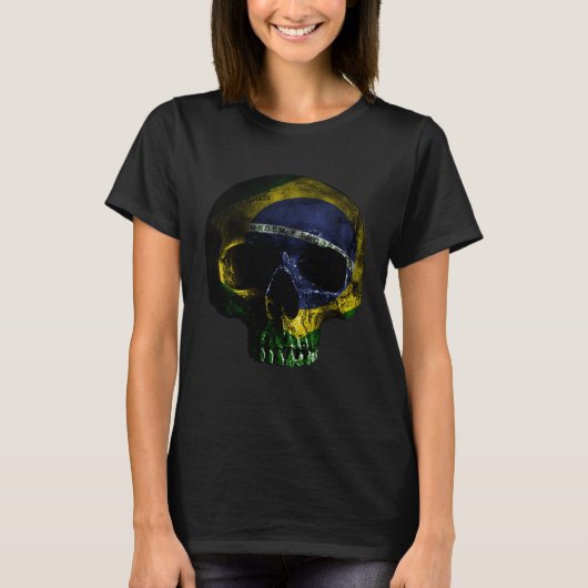 Brazil Skull MMA Brazilian Jiu Jitsu BJJ T-shirt (Voorkant)