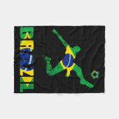 Brazil Soccer Brazilian Footll Player Brasileiro P Fleece Deken (Voorkant (Horizontaal))